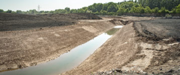 Contaminated soil at a construction site