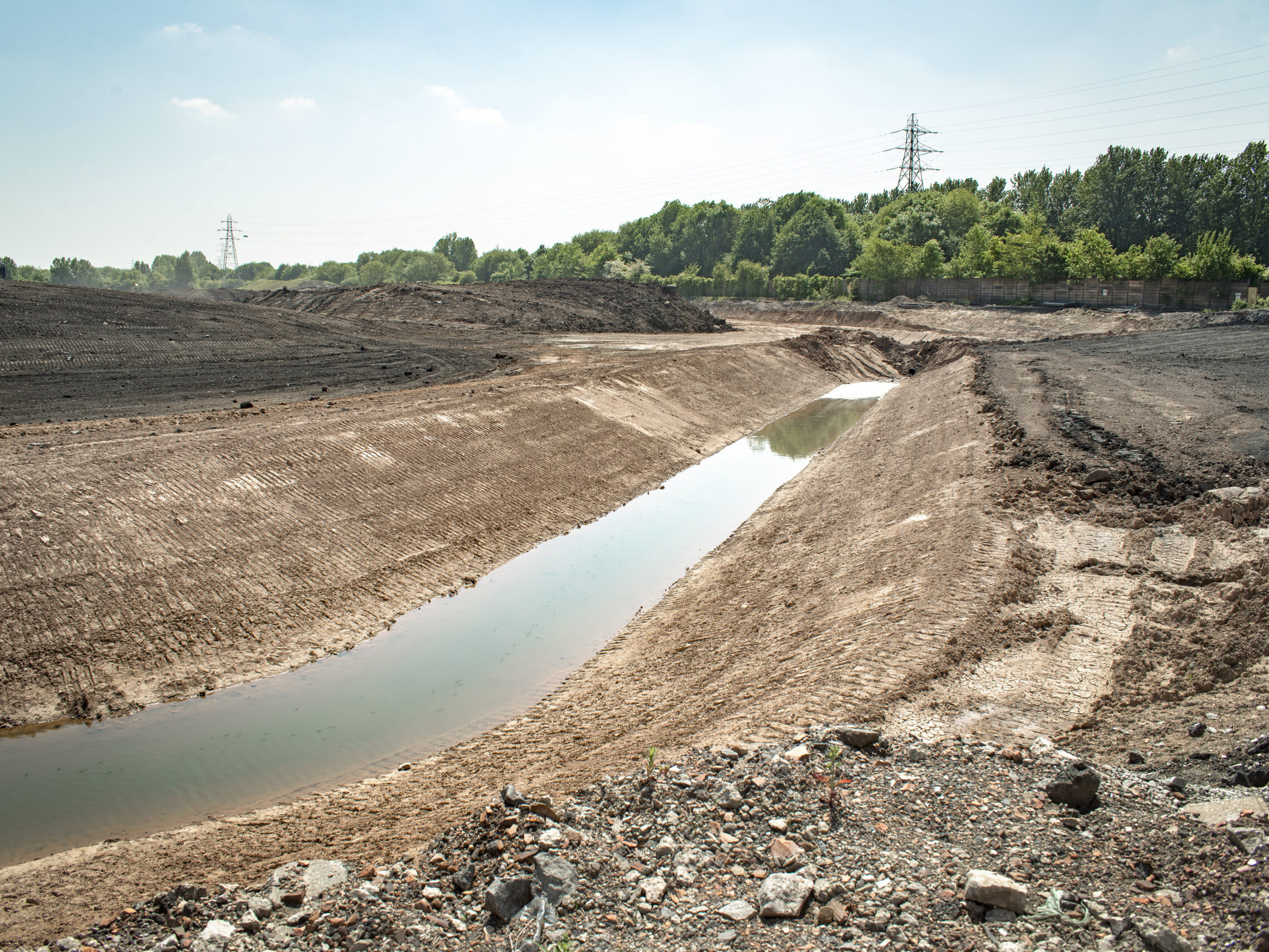 Contaminated soil at a construction site