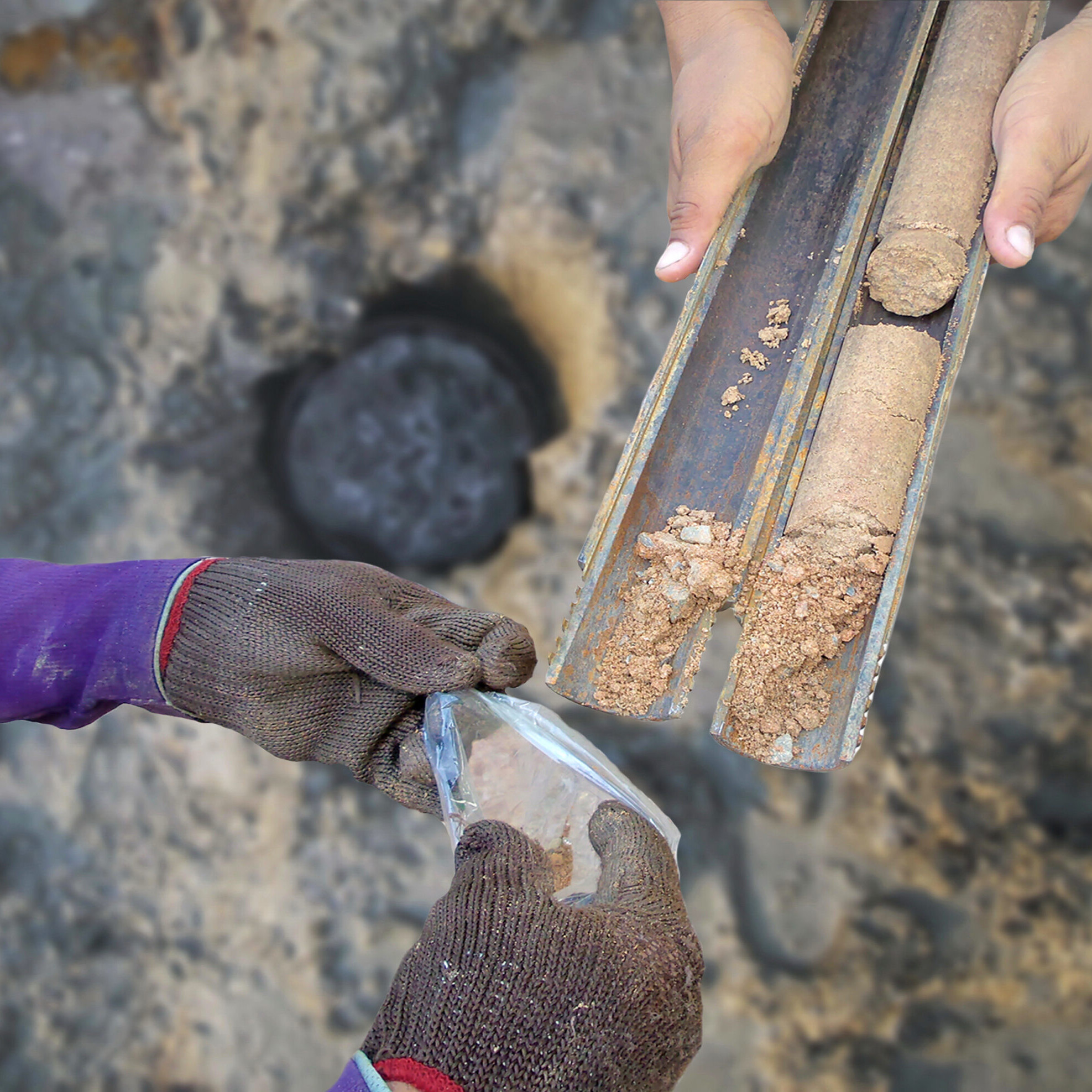 Pit testing at a construction site