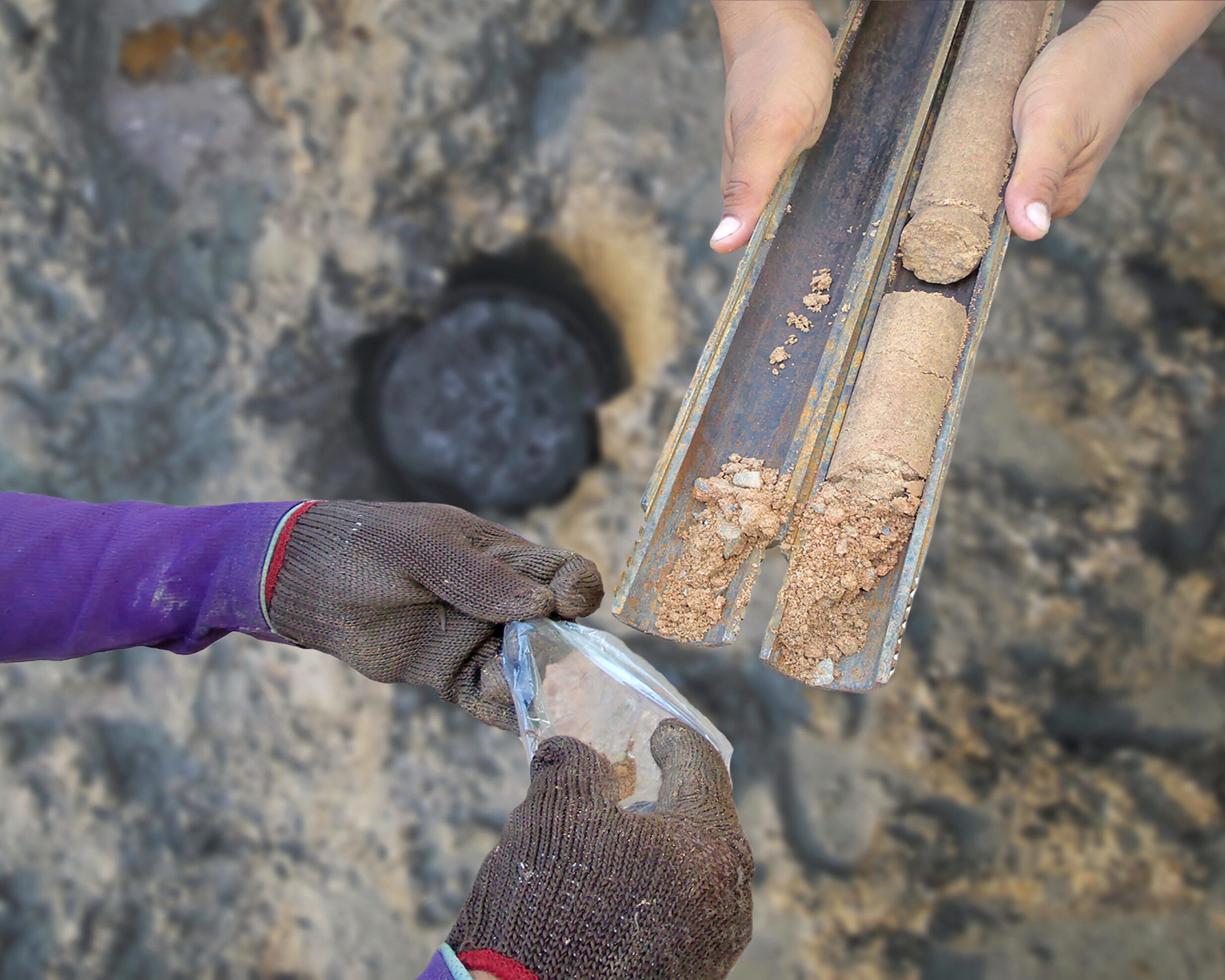 Pit testing at a construction site