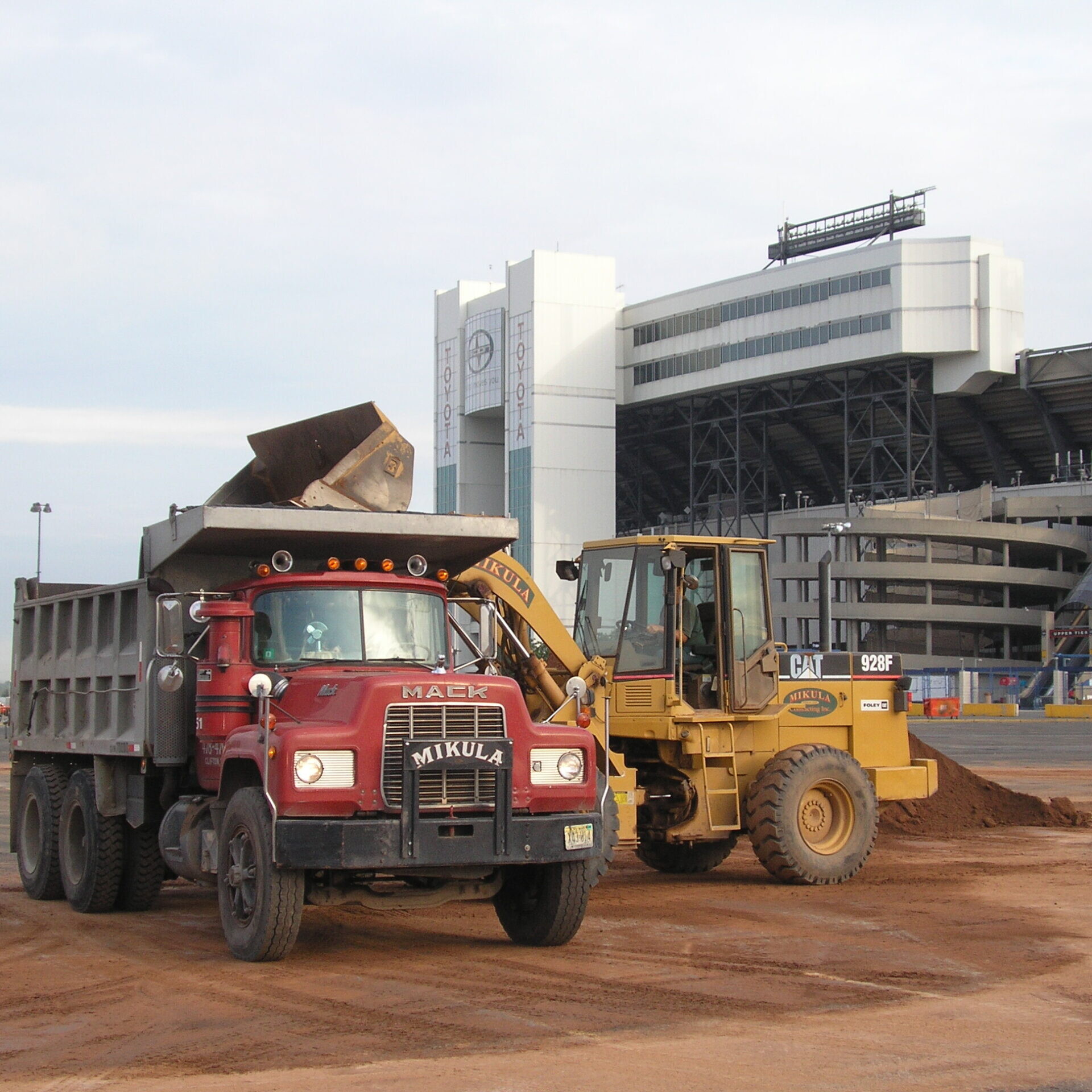 a trucking taking old construction materials to a dump in New Jersey.