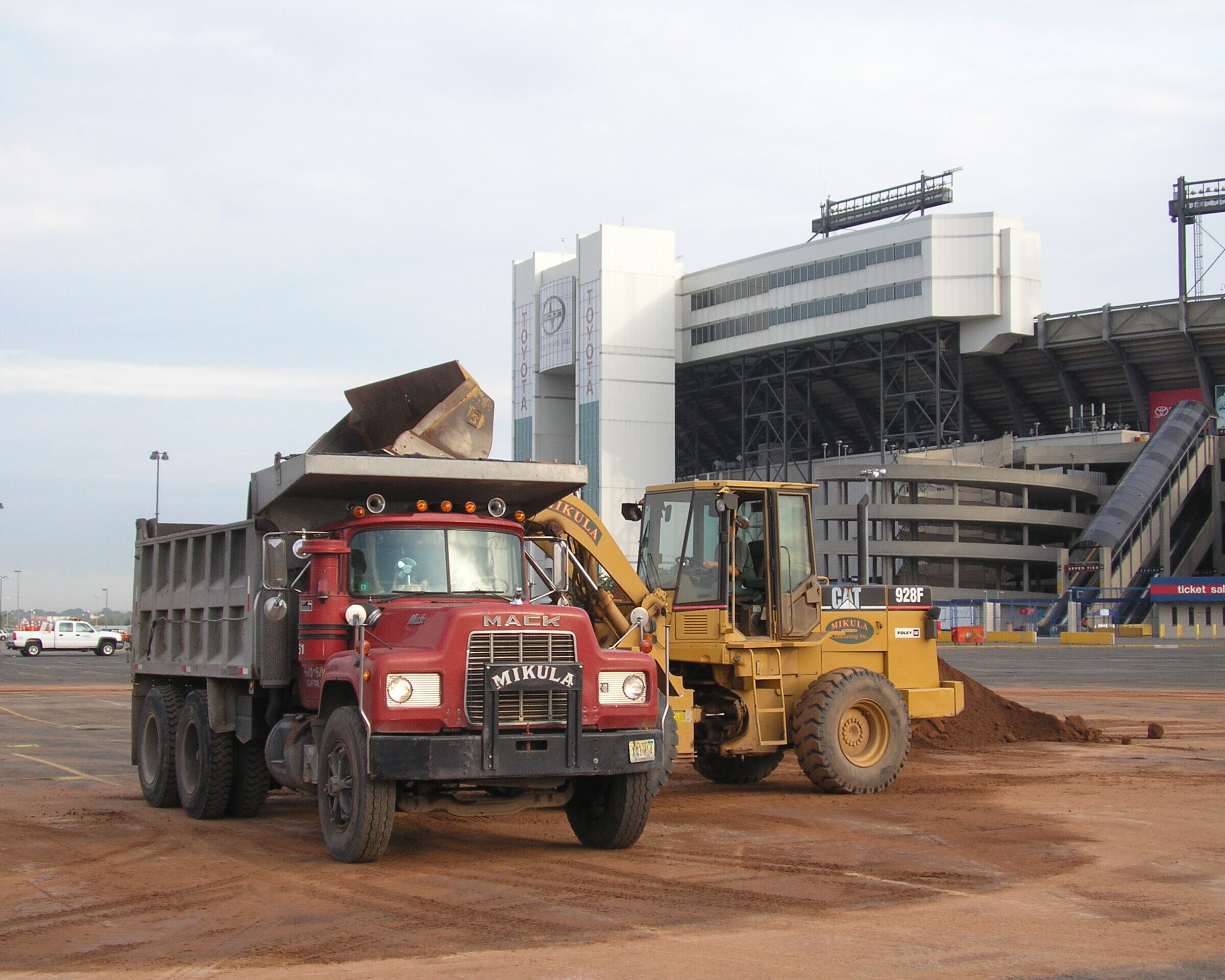 a trucking taking old construction materials to a dump in New Jersey.